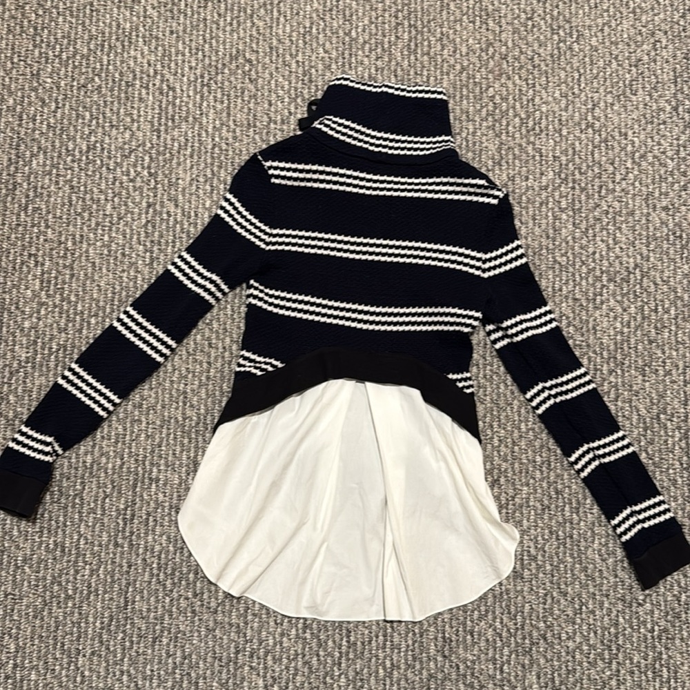 Veronica Beard Bianca combo blue white sweater - Picture 8 of 8
